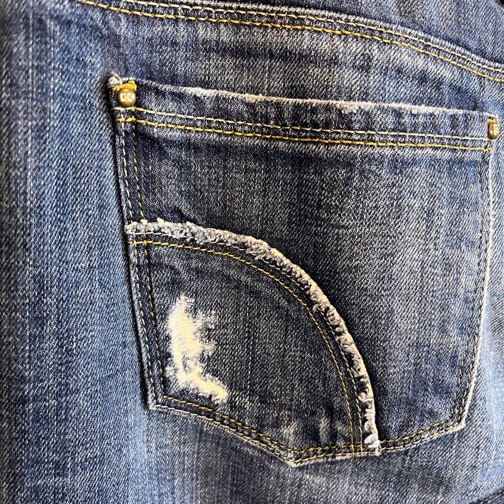 Joe’s Jeans Distressed Slim Straight Denim Jeans Cuffed Hem Size 25 - Picture 4 of 6